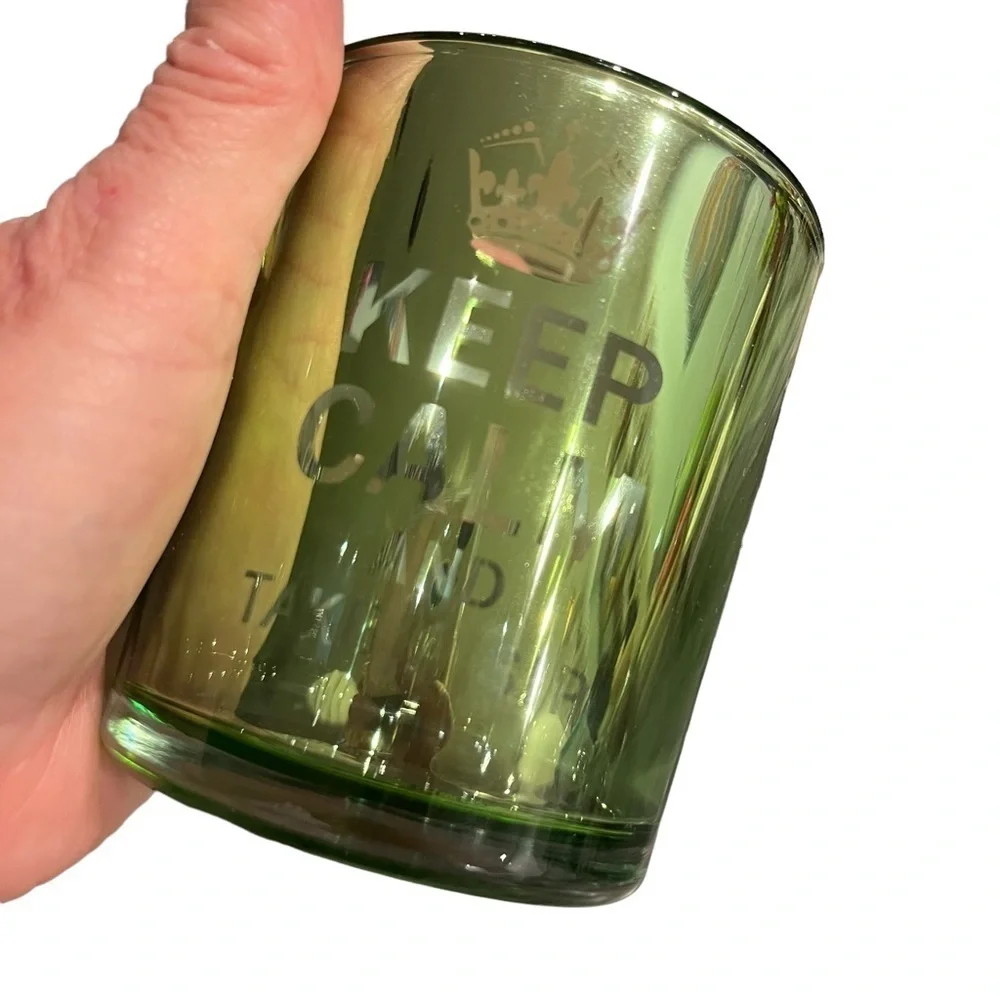 Pier 1 NOS Keep Calm Iridescent Keep Calm Tumblers Festive Fun